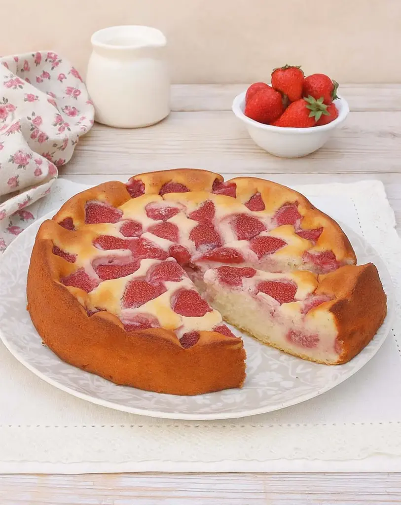 Gâteau à la fraises sans farine un dessert crémeux et parfumé