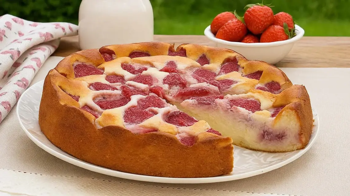Gâteau à la fraises sans farine un dessert crémeux et parfumé