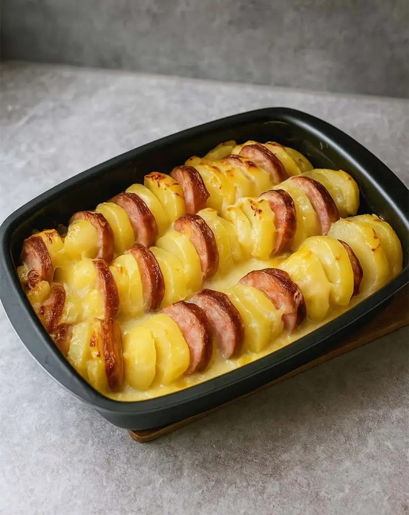 Gratin de pommes de terre à la saucisse de Morteau