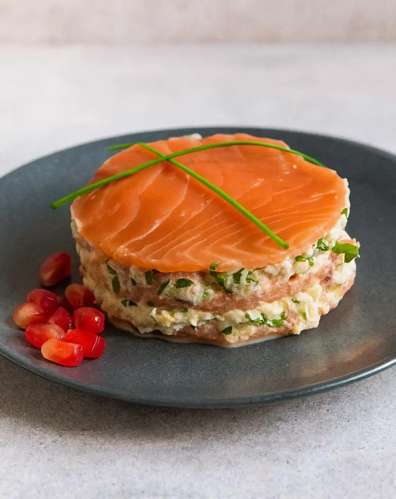 Millefeuille au saumon fumé et mascarpone