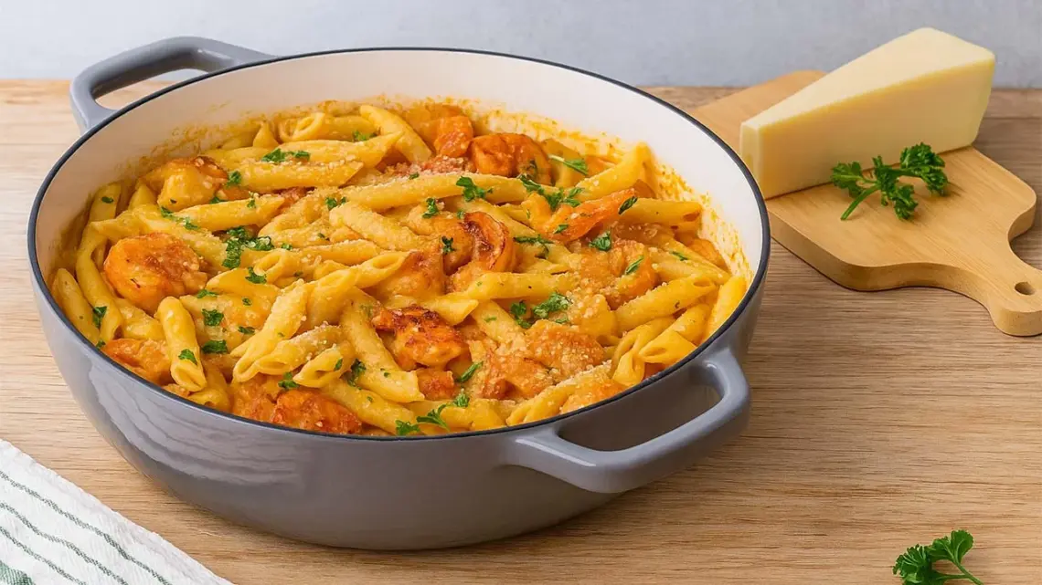 Pâtes crémeuses aux crevettes cajun