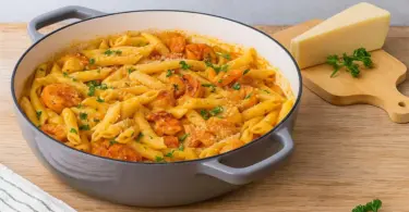 Pâtes crémeuses aux crevettes cajun