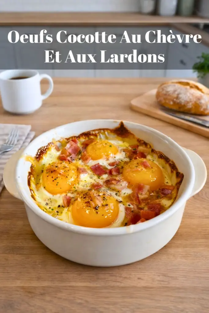 Oeufs Cocotte Au Chèvre Et Aux Lardons