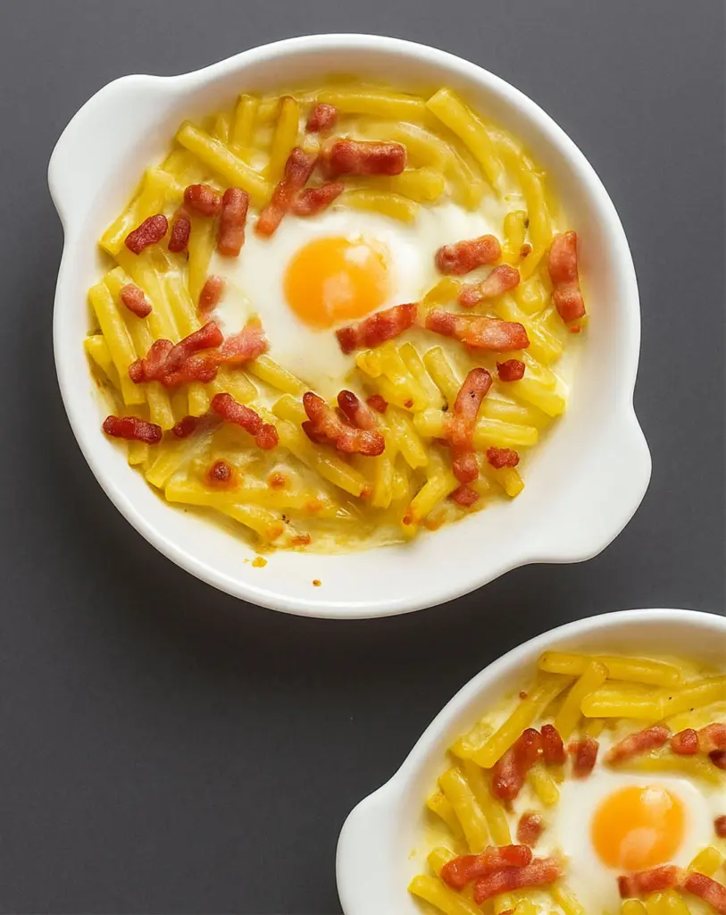 Oeufs cocotte façon carbonara