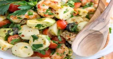 Salade simple de crevettes froides