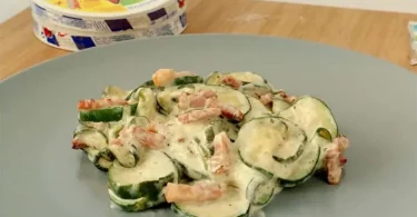 Courgettes façon carbonara à la Vache Qui Rit