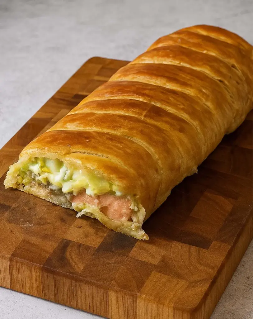 Feuilleté Croustillant au Saumon et Poireaux