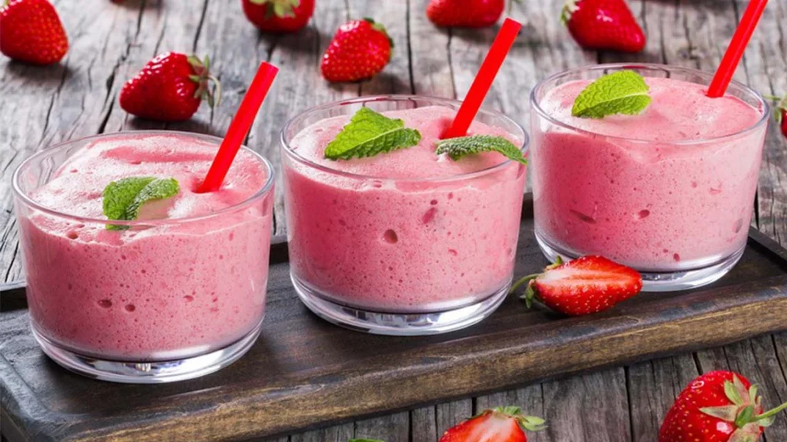 Mousse fraîche aux fraise et menthe