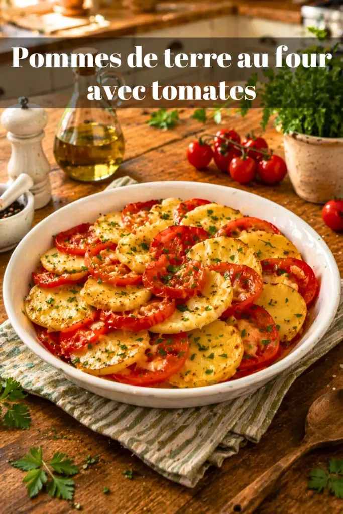 Pommes de terre au four avec tomates