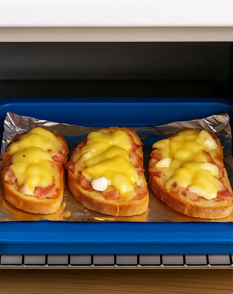 Tartines au bacon et trois fromages