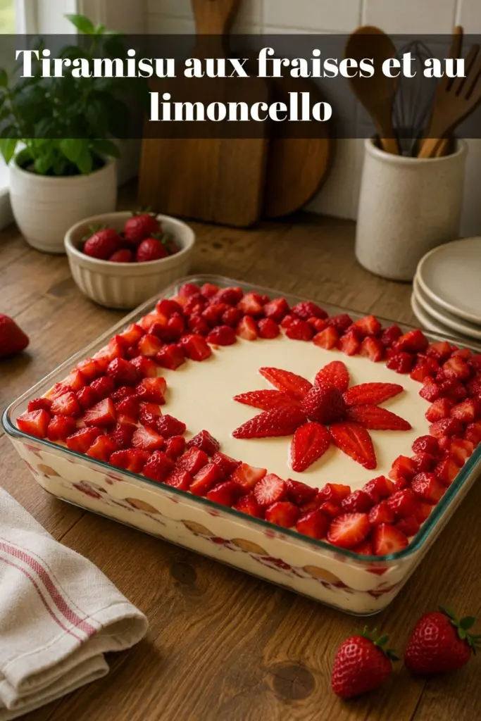 Tiramisu aux fraises et au limoncello