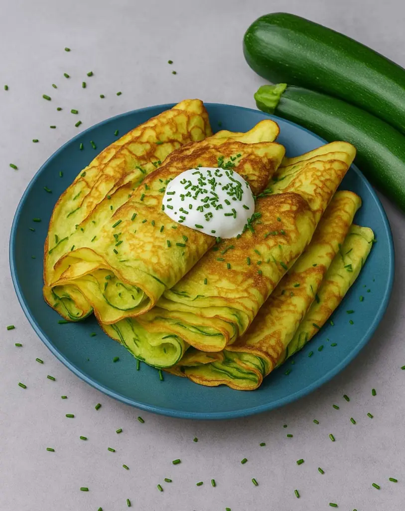 Crêpes de courgettes poêlées au fromage