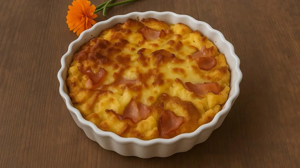 Gratin de pain perdu au bacon