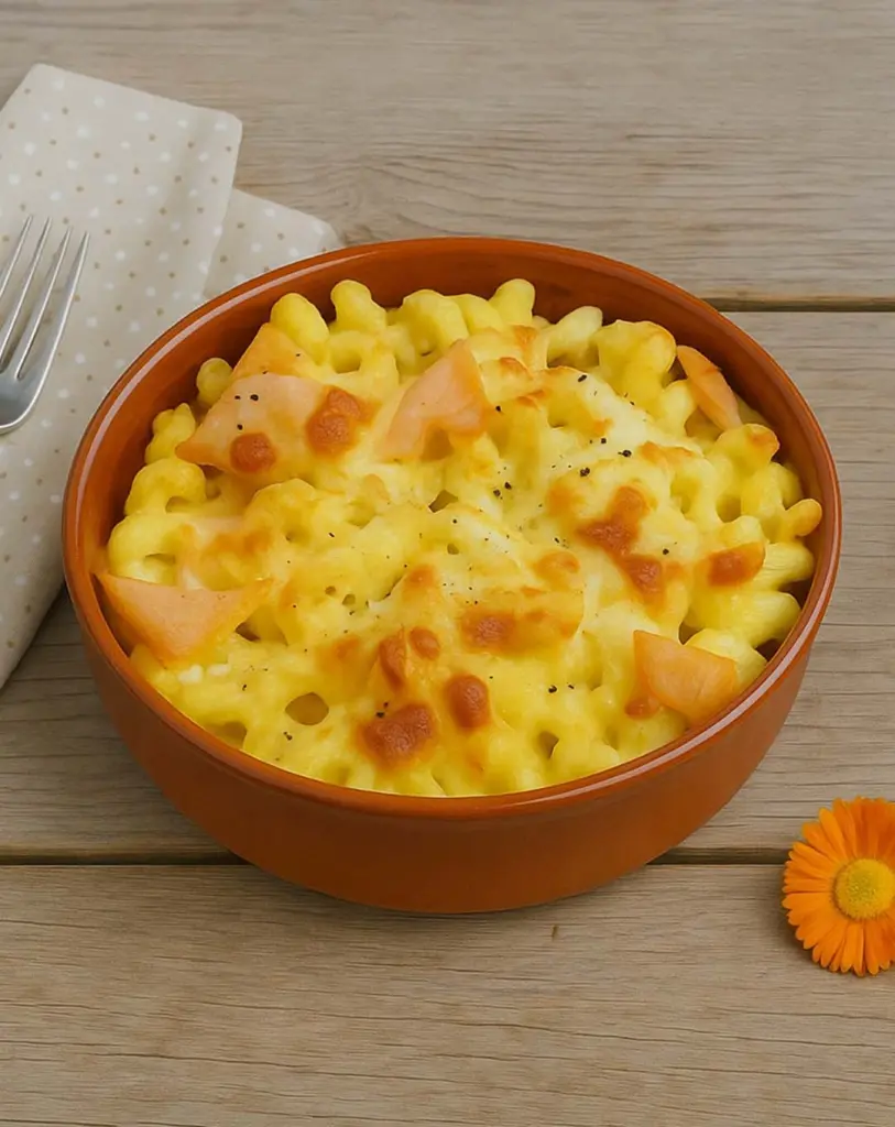 Gratin de pâtes au saumon fumé