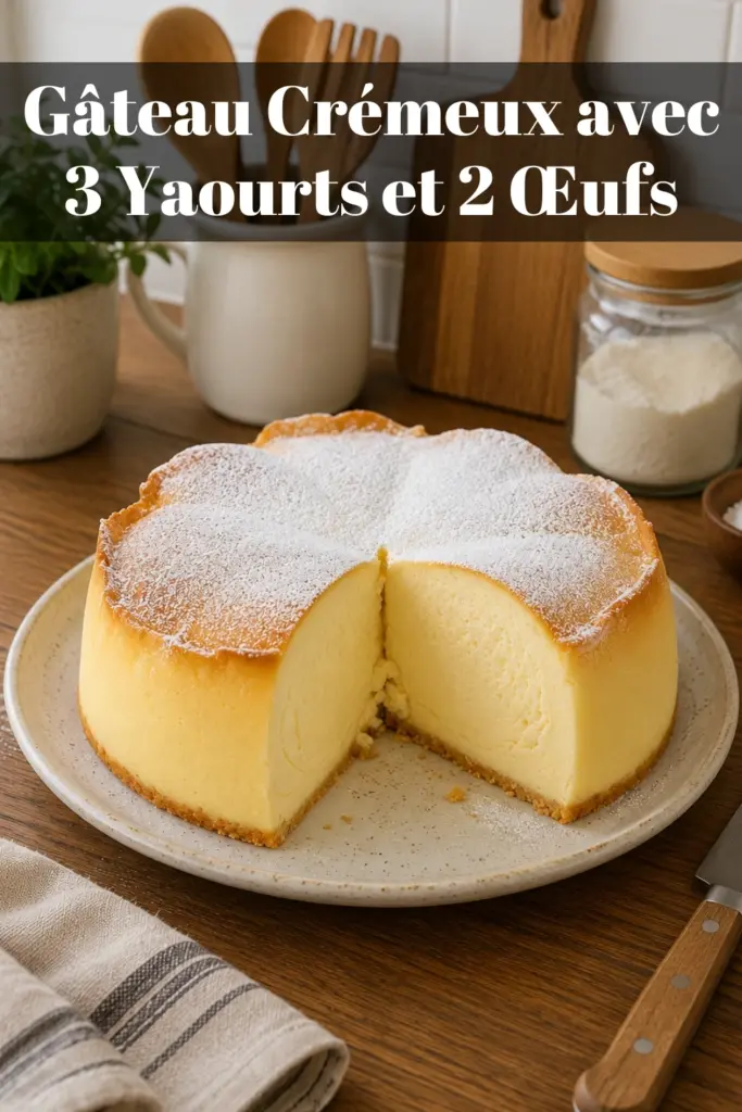 Gâteau Crémeux avec 3 Yaourts et 2 Œufs