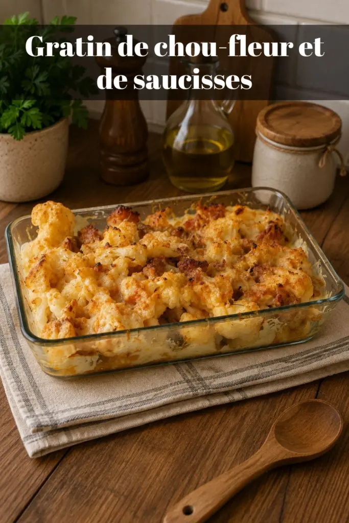 Gratin de chou-fleur et de saucisses