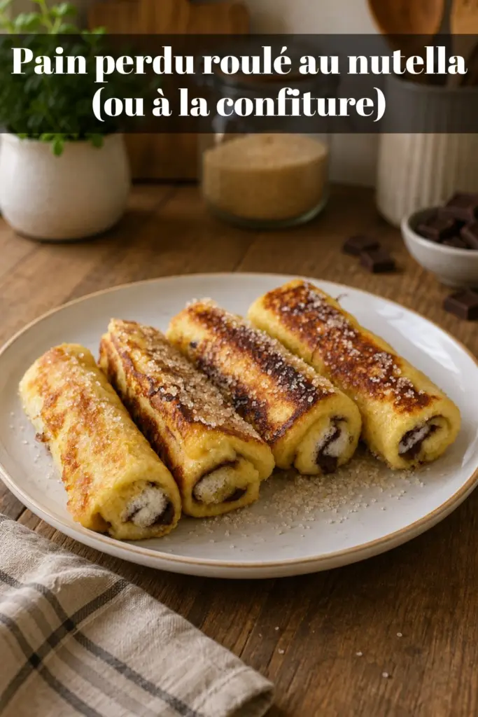 Pain perdu roulé au nutella (ou à la confiture)