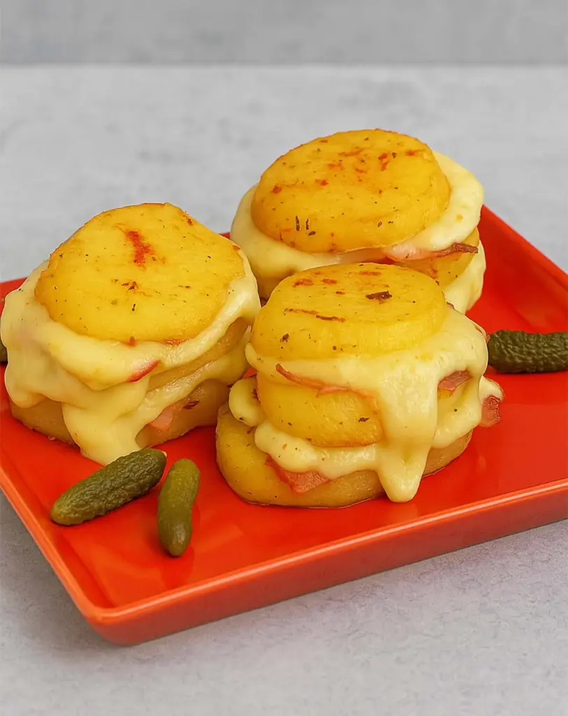 Pommes de terre au four au fromage à raclette et lard fumé
