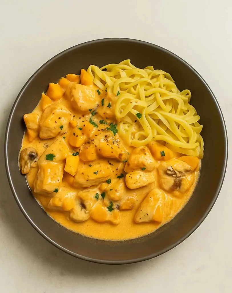 Poulet Stroganoff Crémeux aux Champignons