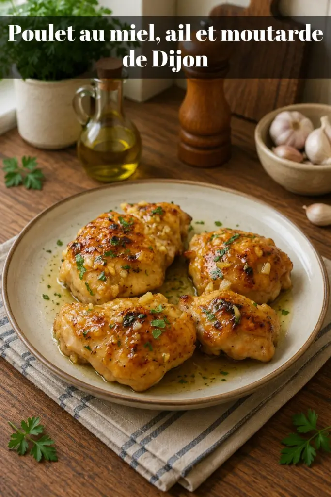 Poulet au miel, ail et moutarde de Dijon