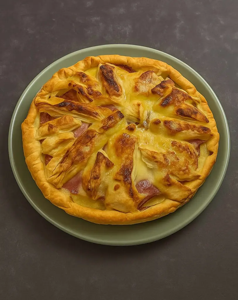 Quiche au pommes de terre, camembert et bacon