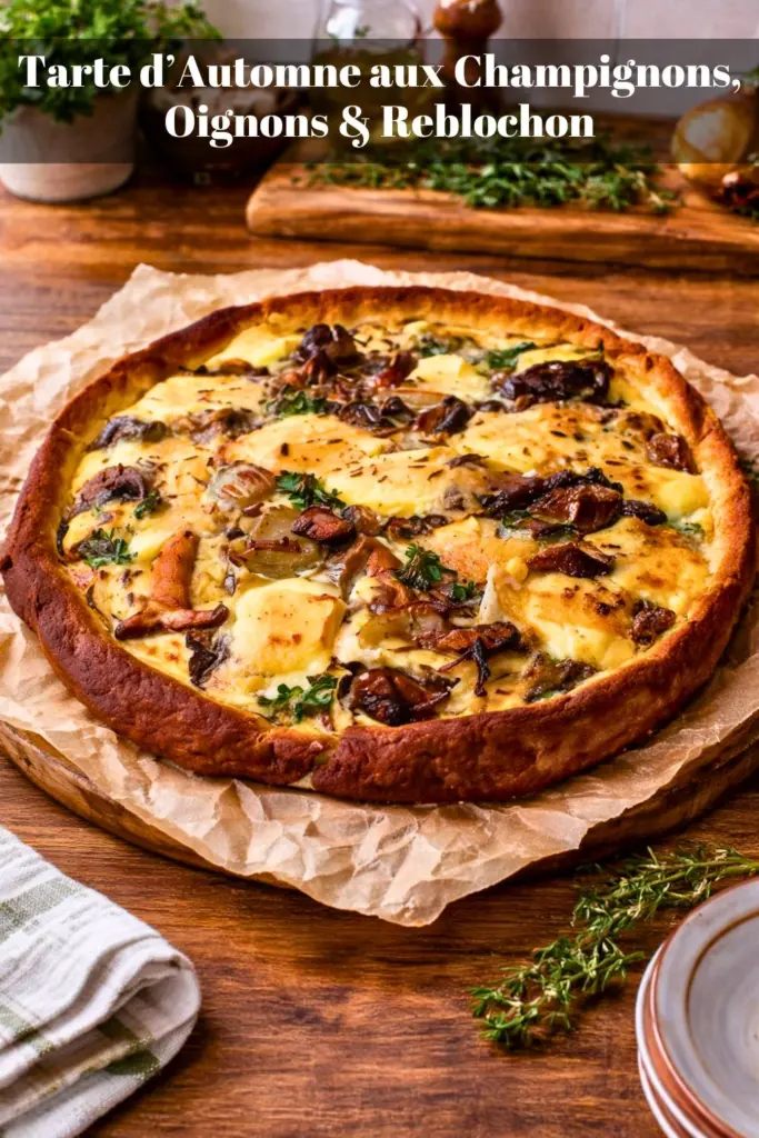Tarte d’Automne aux Champignons, Oignons & Reblochon
