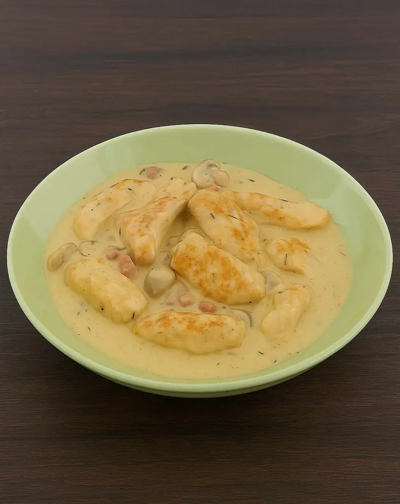 Émincés de poulet à la moutarde et aux lardons : une recette crémeuse et savoureuse