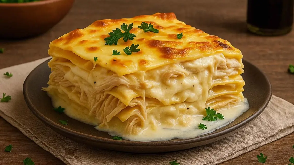 Lasagnes au Poulet : Un Plat Fondant avec Sauce Blanche Crémeuse