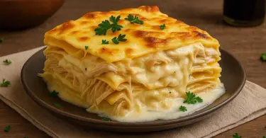 Lasagnes au Poulet : Un Plat Fondant avec Sauce Blanche Crémeuse