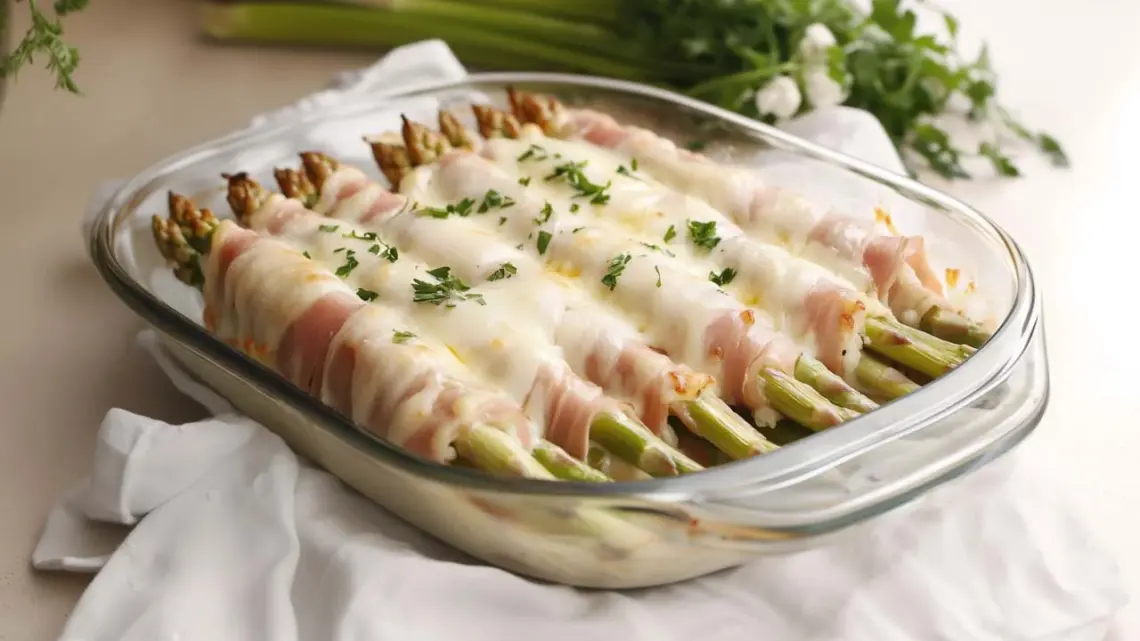 Gratin d’asperges au jambon et béchamel facile : un plat savoureux et rapide à préparer