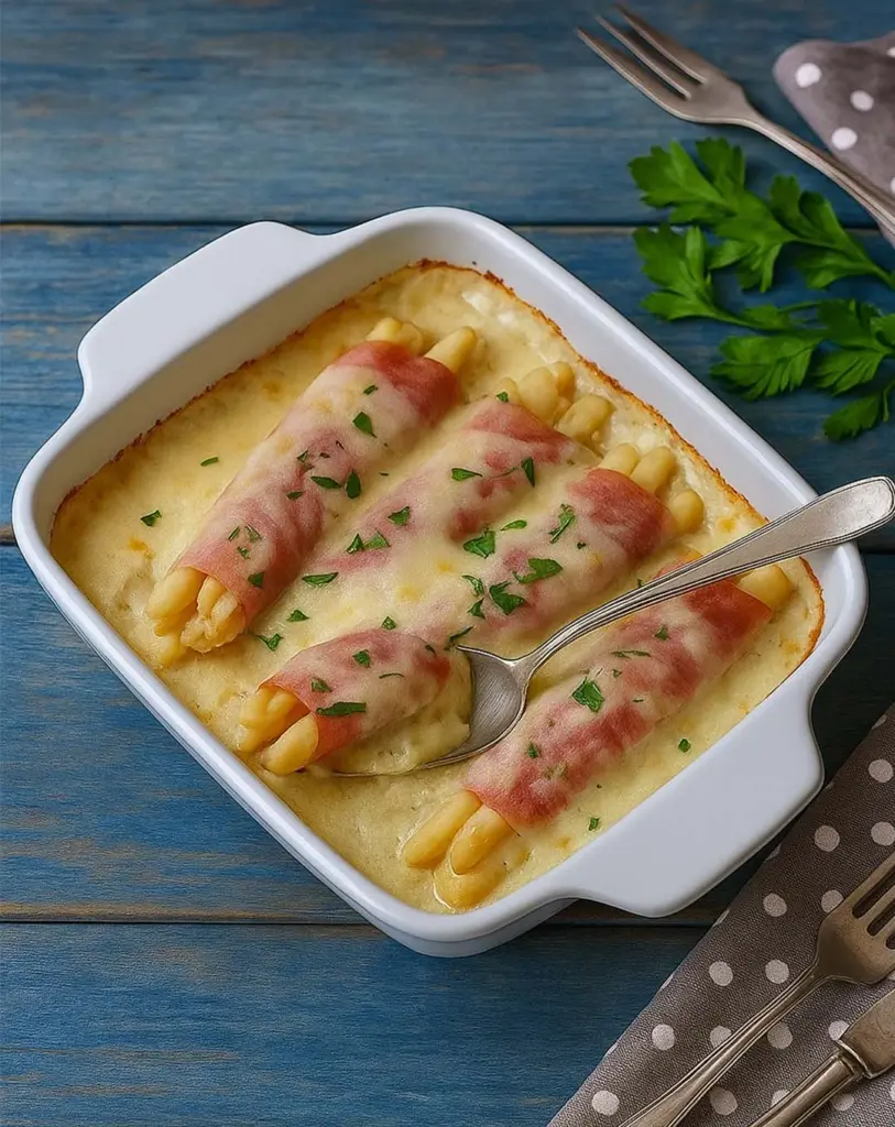 Gratin d’asperges au jambon et béchamel : un plat savoureux