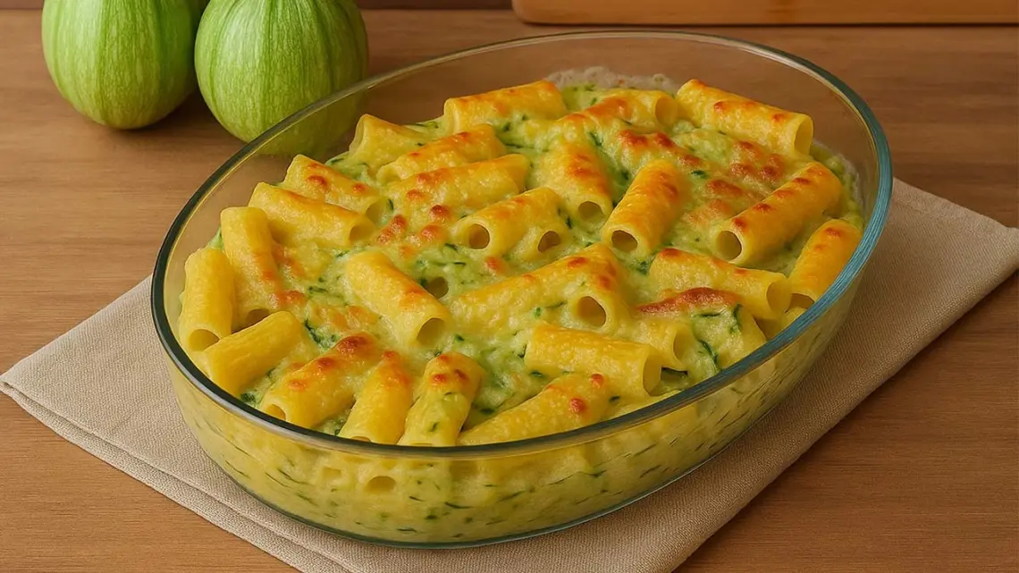 Gratin de pâtes aux courgettes et chèvre frais – Recette facile et rapide