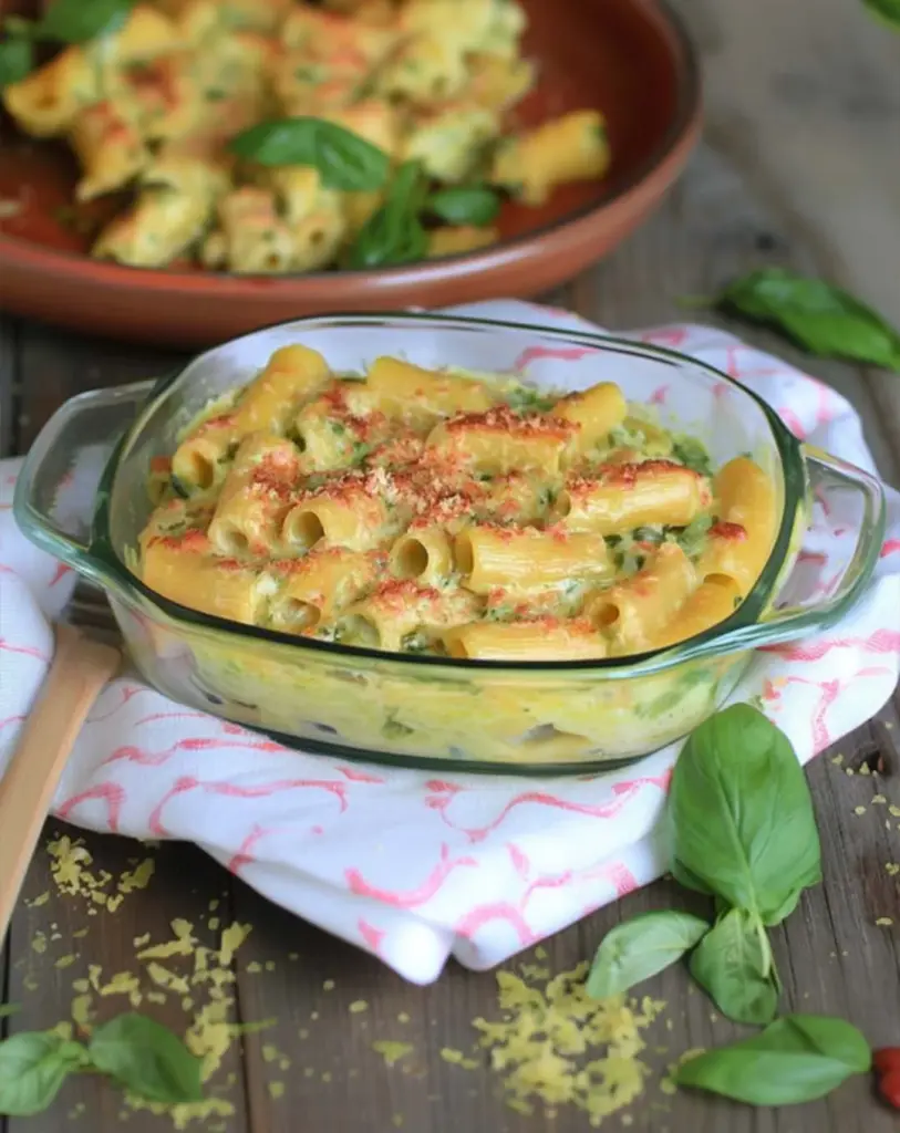 Gratin de pâtes aux courgettes et chèvre frais – Recette facile et rapide