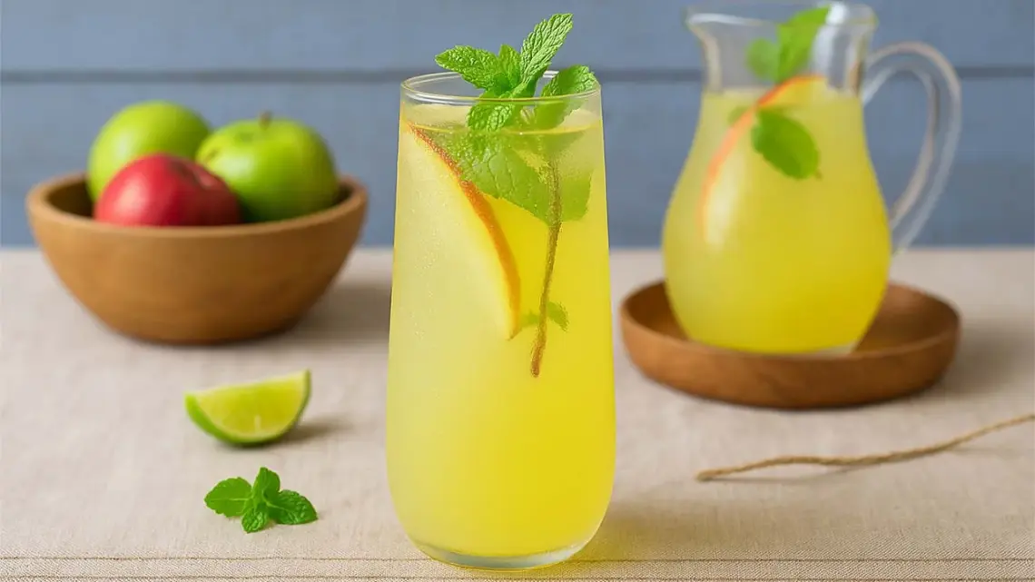 Mojito aux pêches sans alcool – boisson estivale rafraîchissante