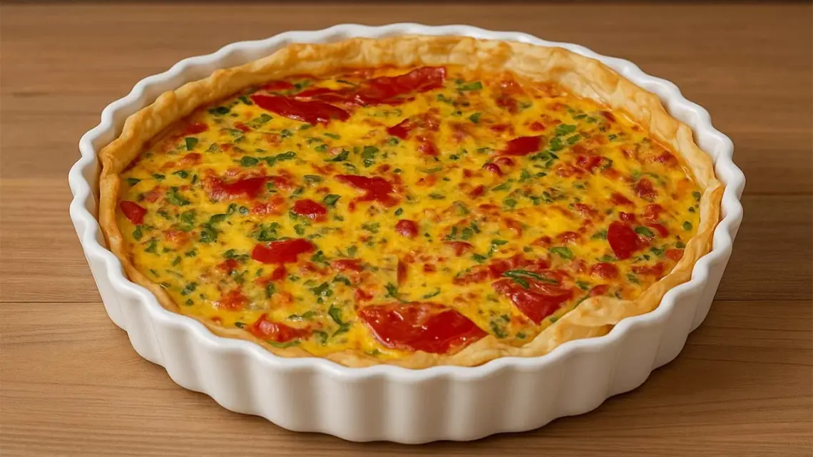 Quiche aux poivrons et chorizo : une recette facile, colorée et savoureuse