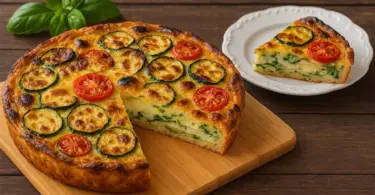 Quiche sans pâte aux courgettes, tomates cerises et mozzarella