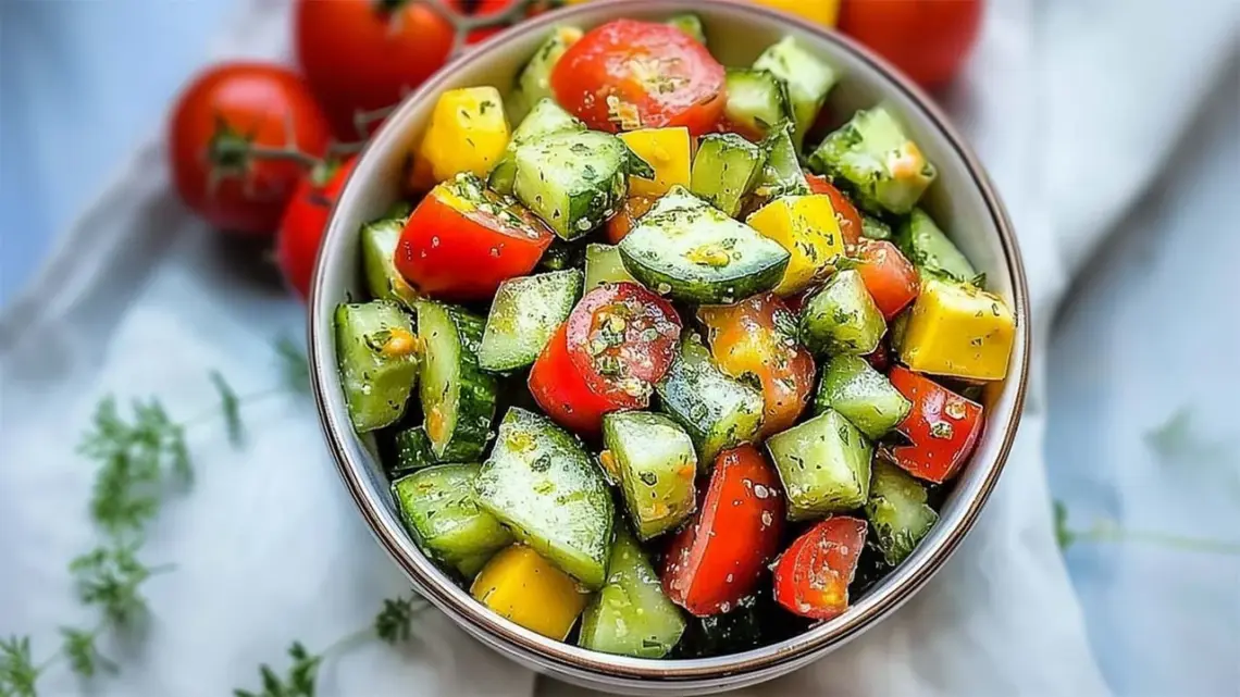 Salade de concombre, tomates cerises et avocat en 10 minutes