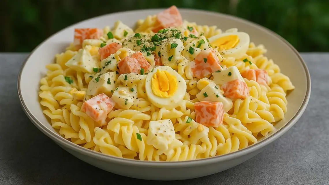 Salade de pâtes au surimi et œufs durs : recette facile et rapide