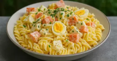 Salade de pâtes au surimi et œufs durs : recette facile et rapide