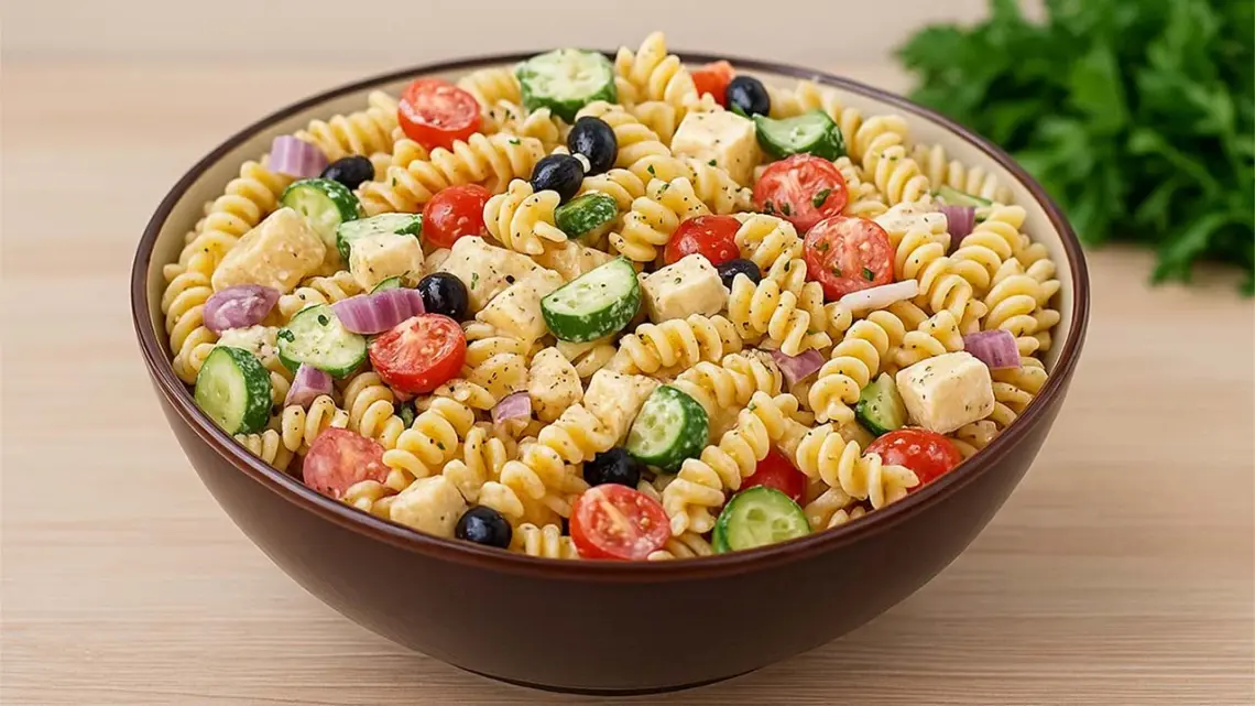 Salade de pâtes méditerranéenne fraîche et facile à préparer