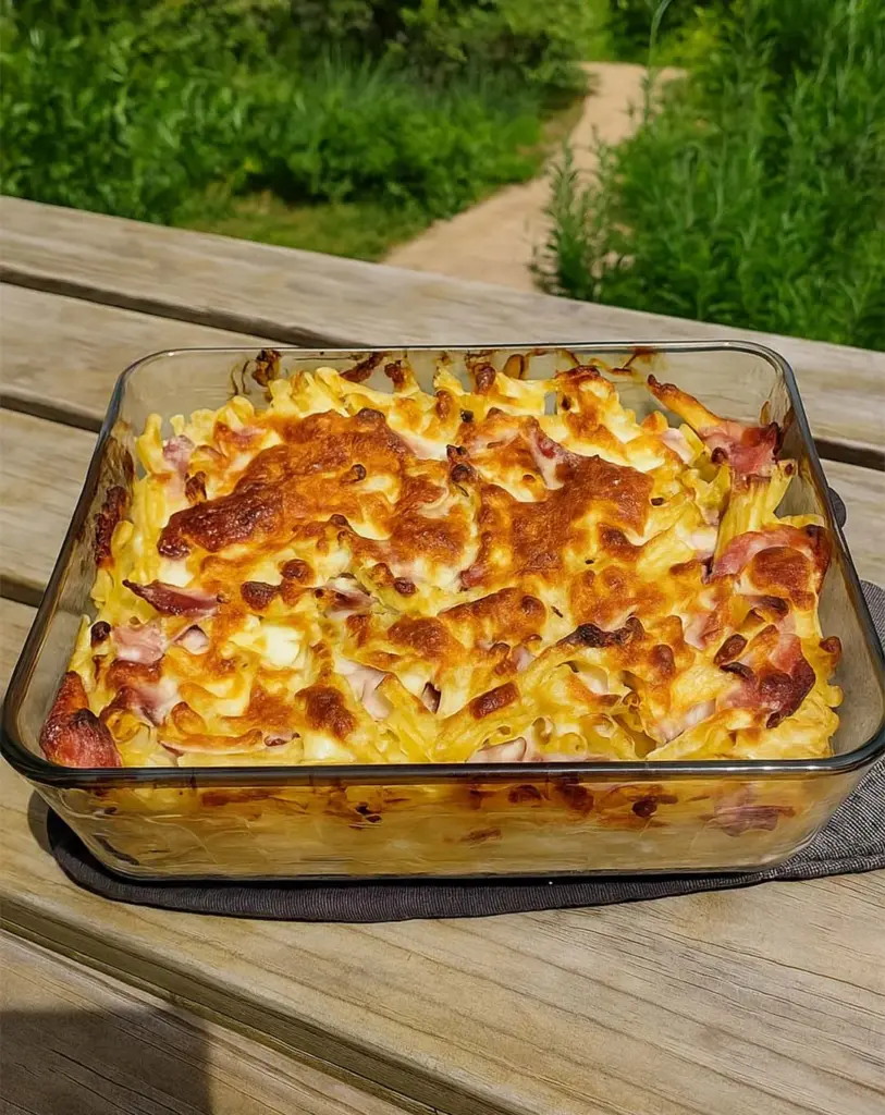 Gratin de pâtes au jambon et mozzarella : une recette simple et réconfortante