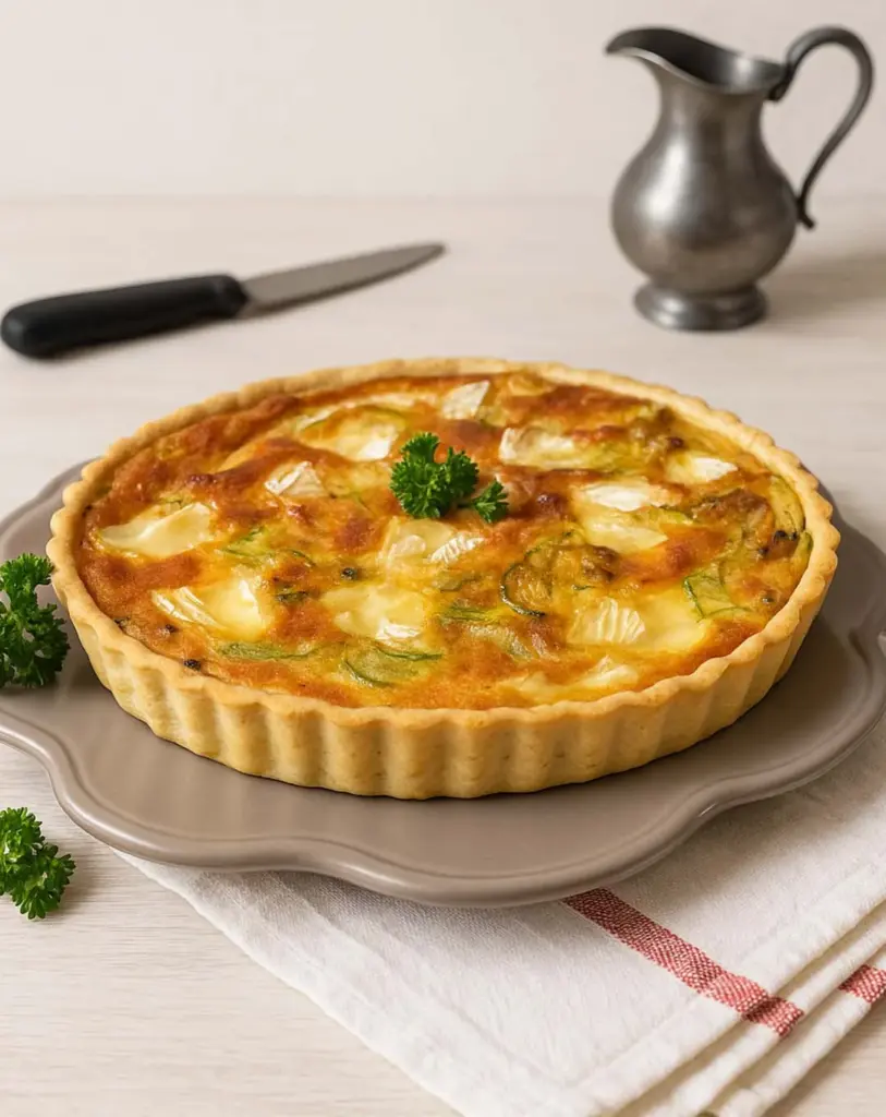Tarte à la Courgette Camembert et Parmesan : recette facile et fondante