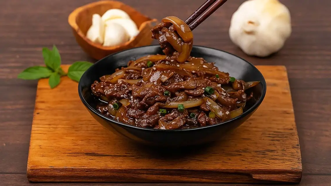 Bœuf sauté aux oignons caramélisés à la sauce soja : un plat rapide à la poêle