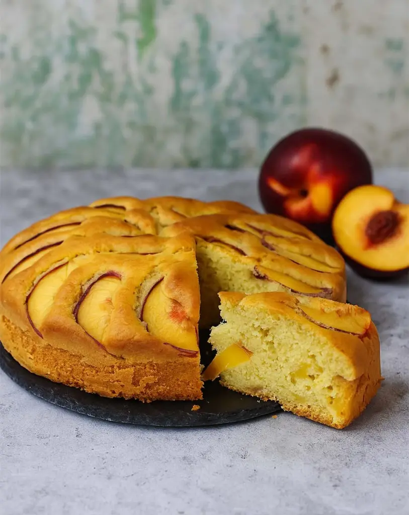 Gâteau moelleux aux pêches fraîches : une recette facile et rapide pour l’été