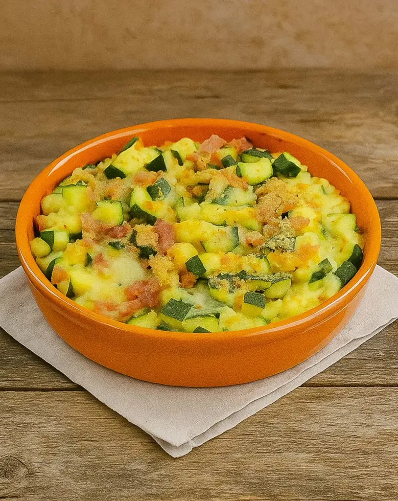 Pasticcio de courgettes au jambon et à la scamorza