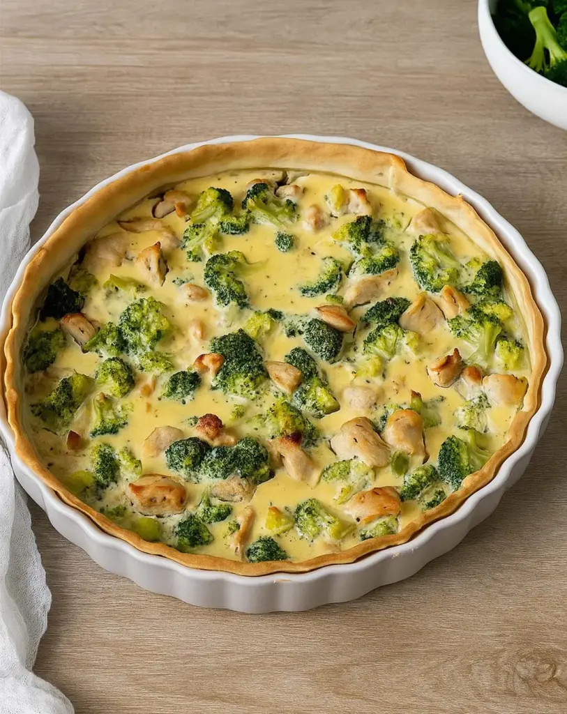 Quiche au poulet, brocoli et Boursin : une recette facile et savoureuse
