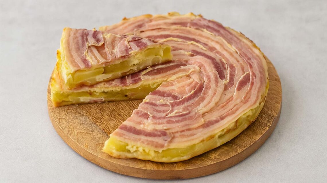 Quiche tatin aux pommes de terre, lard et chèvre : une recette originale et savoureuse