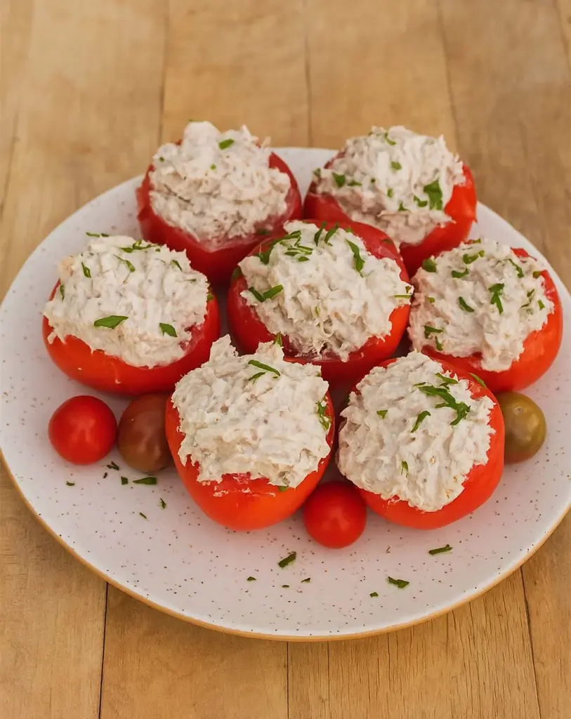 Tomates farcies au thon et fromage frais : une entrée froide simple et rapide