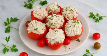 Tomates farcies au thon et fromage frais : une entrée froide simple et rapide