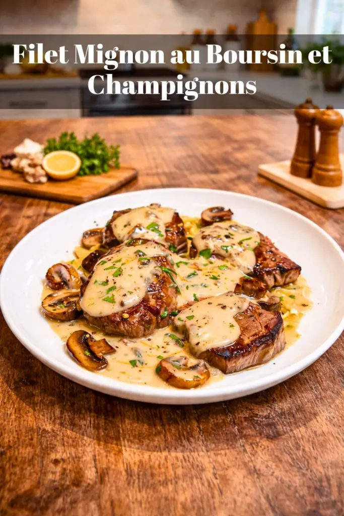 Filet Mignon au Boursin et Champignons Fondant et Savoureux